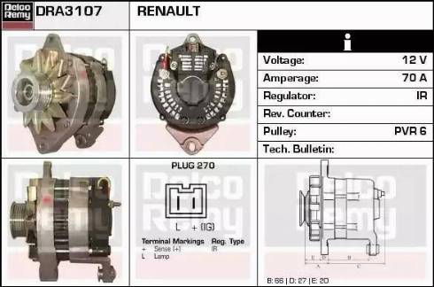 Remy DRA3107 - Ģenerators adetalas.lv