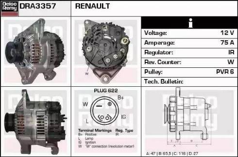 Remy DRA3357 - Ģenerators adetalas.lv