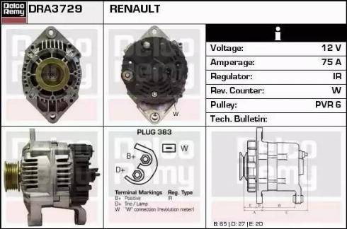 Remy DRA3729 - Ģenerators adetalas.lv