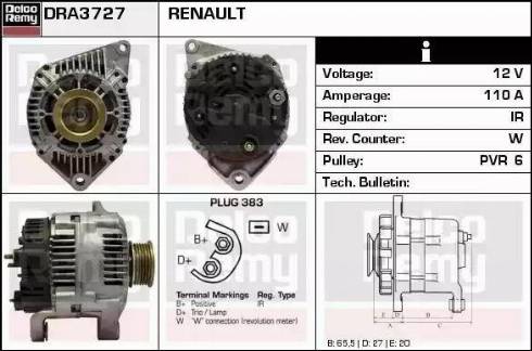 Remy DRA3727 - Ģenerators adetalas.lv