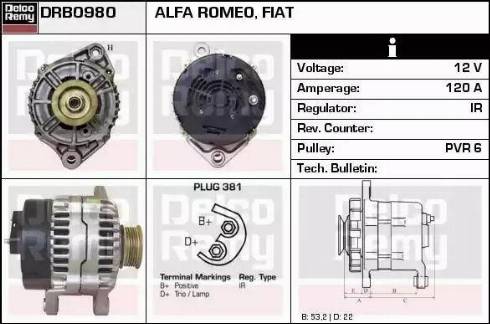 Remy DRB0980 - Ģenerators adetalas.lv