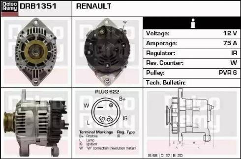 Remy DRB1351 - Ģenerators adetalas.lv