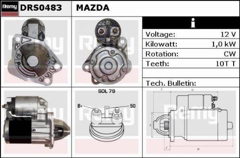 Remy DRS0483 - Starteris adetalas.lv