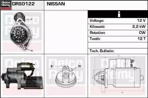 Remy DRS0122 - Starteris adetalas.lv