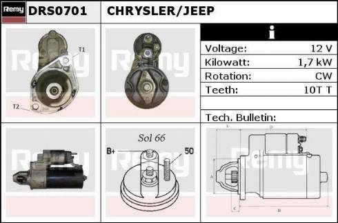 Remy DRS0701 - Starteris adetalas.lv
