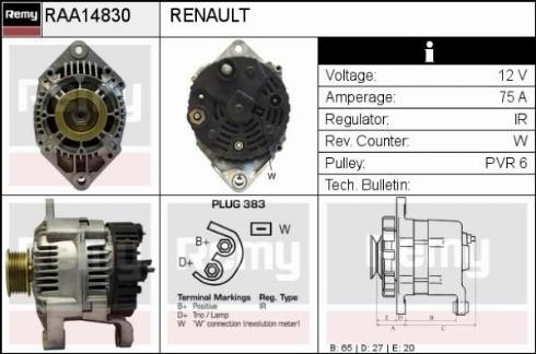 Remy RAA14830 - Ģenerators adetalas.lv