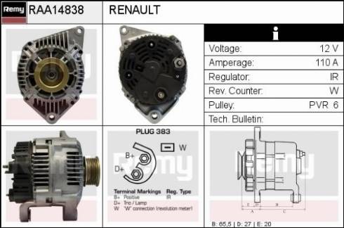 Remy RAA14838 - Ģenerators adetalas.lv