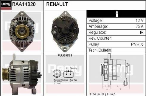 Remy RAA14820 - Ģenerators adetalas.lv