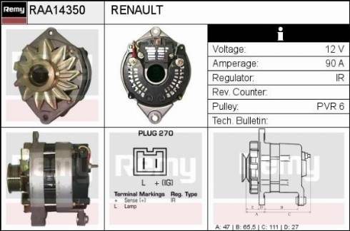 Remy RAA14350 - Ģenerators adetalas.lv