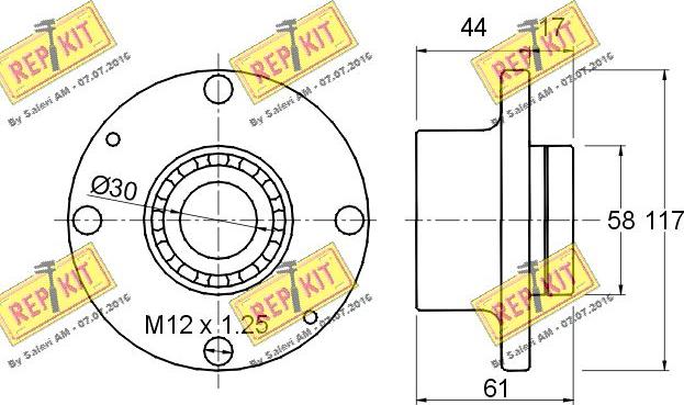 REPKIT RKB1268 - Riteņa rumbas gultņa komplekts adetalas.lv