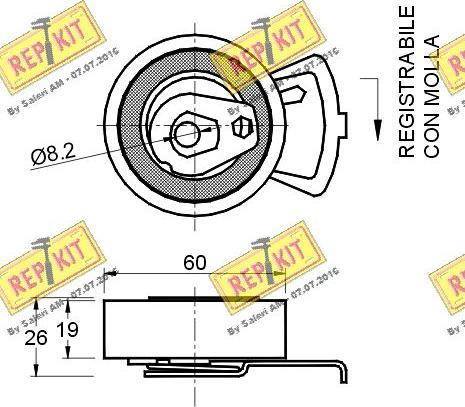 REPKIT RKT1919 - Spriegotājrullītis, Gāzu sadales mehānisma piedziņas siksna adetalas.lv