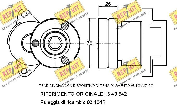 REPKIT RKT1543 - Siksnas spriegotājs, Ķīļsiksna adetalas.lv