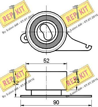 REPKIT RKT1322 - Spriegotājrullītis, Gāzu sadales mehānisma piedziņas siksna adetalas.lv