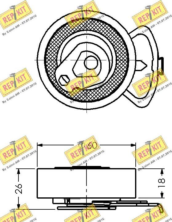 REPKIT RKT1784 - Spriegotājrullītis, Gāzu sadales mehānisma piedziņas siksna adetalas.lv