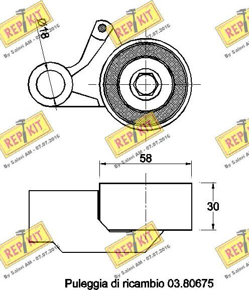 REPKIT RKT3567 - Spriegotājrullītis, Gāzu sadales mehānisma piedziņas siksna adetalas.lv