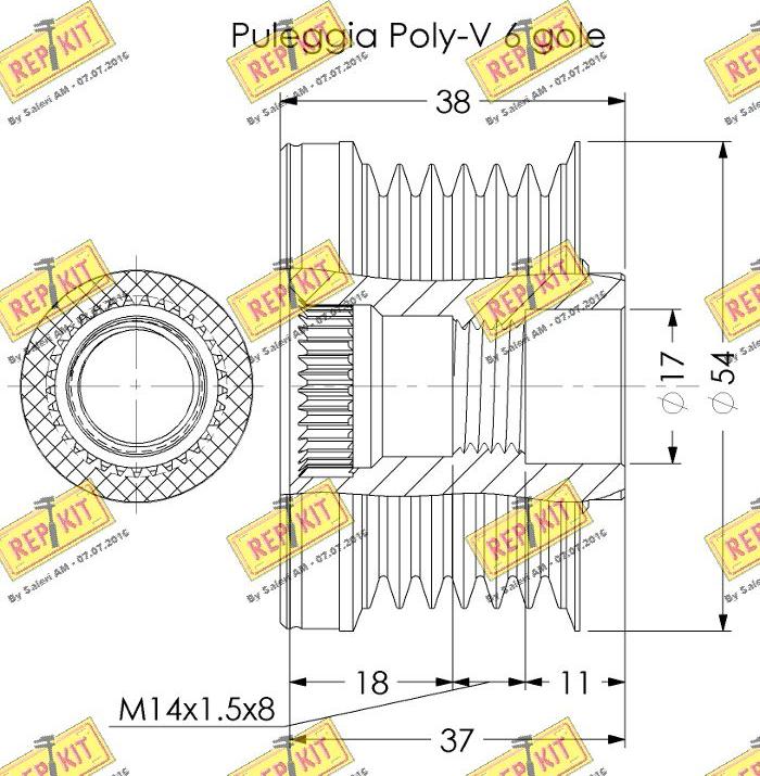 REPKIT RKT3674 - Piedziņas skriemelis, Ģenerators adetalas.lv