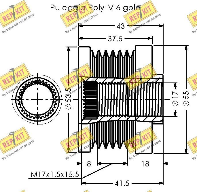 REPKIT RKT3335 - Piedziņas skriemelis, Ģenerators adetalas.lv