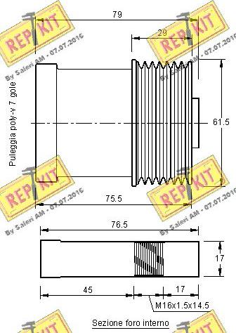 REPKIT RKT2954 - Piedziņas skriemelis, Ģenerators adetalas.lv