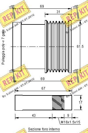 REPKIT RKT2953 - Piedziņas skriemelis, Ģenerators adetalas.lv