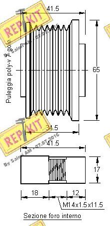 REPKIT RKT2880 - Piedziņas skriemelis, Ģenerators adetalas.lv