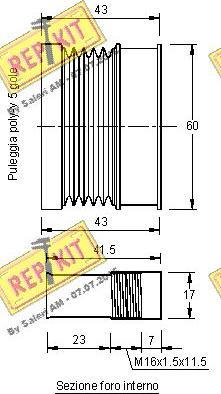 REPKIT RKT2883 - Piedziņas skriemelis, Ģenerators adetalas.lv