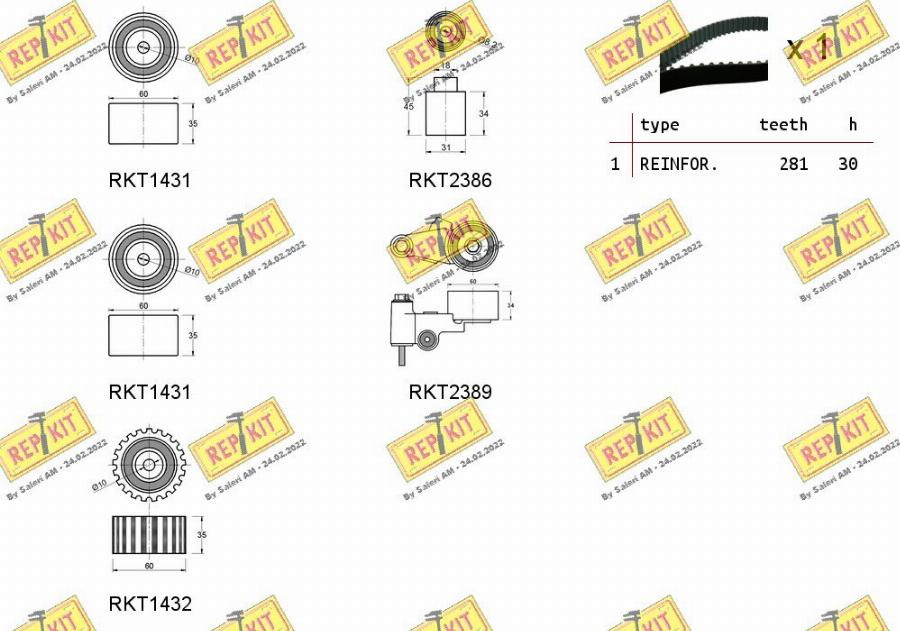 REPKIT RKTK0995 - Zobsiksnas komplekts adetalas.lv