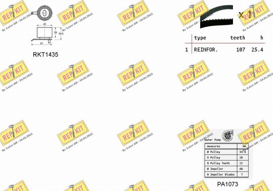 REPKIT RKTK0904PA - Ūdenssūknis + Zobsiksnas komplekts adetalas.lv