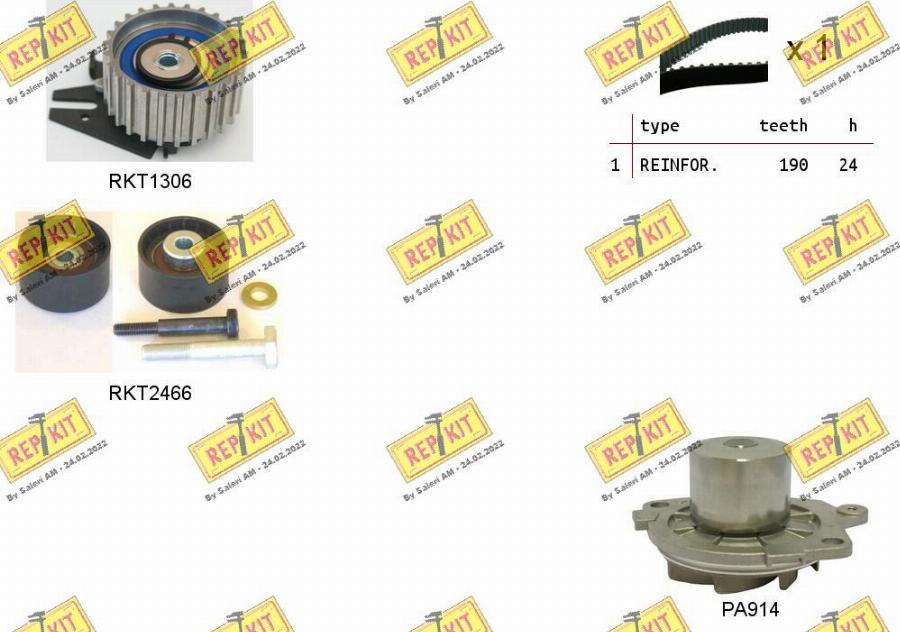 REPKIT RKTK0936PA - Ūdenssūknis + Zobsiksnas komplekts adetalas.lv