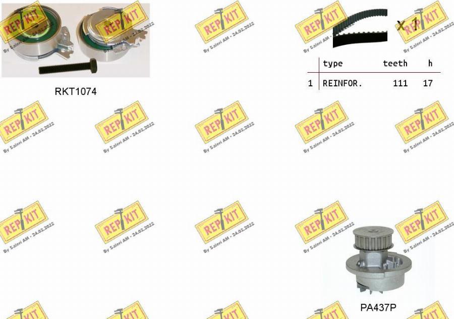 REPKIT RKTK0813PA - Ūdenssūknis + Zobsiksnas komplekts adetalas.lv