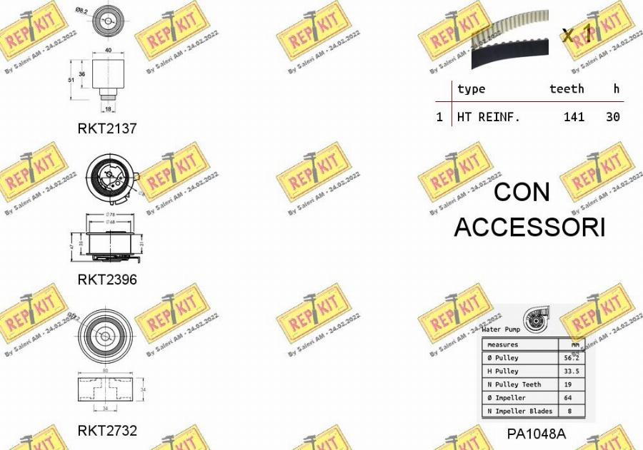 REPKIT RKTK1090PA - Ūdenssūknis + Zobsiksnas komplekts adetalas.lv