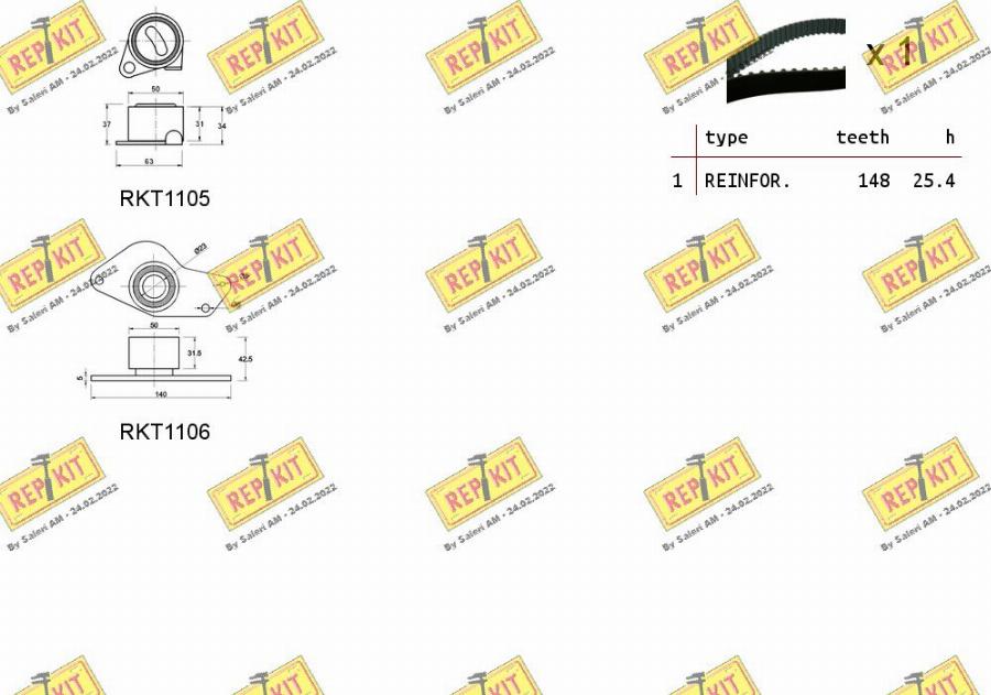 REPKIT RKTK1045 - Zobsiksnas komplekts adetalas.lv