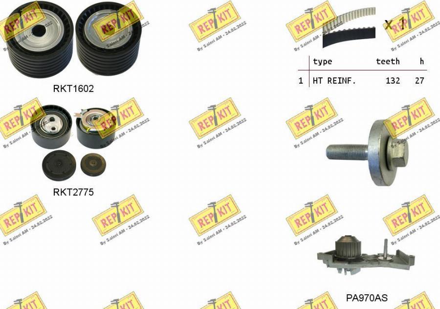 REPKIT RKTK1089PA - Ūdenssūknis + Zobsiksnas komplekts adetalas.lv