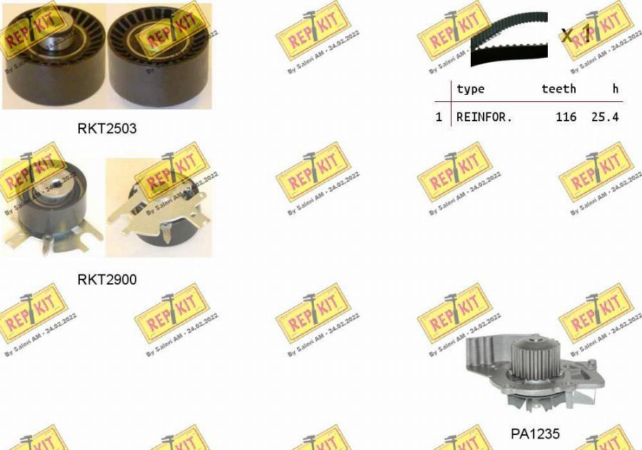 REPKIT RKTK1087PA2 - Ūdenssūknis + Zobsiksnas komplekts adetalas.lv