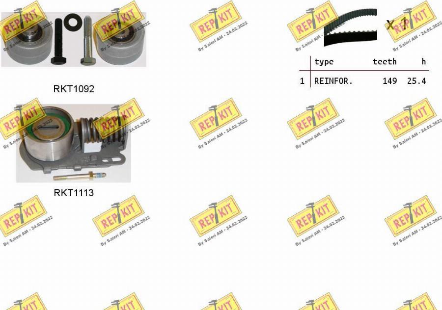 REPKIT RKTK1038 - Zobsiksnas komplekts adetalas.lv