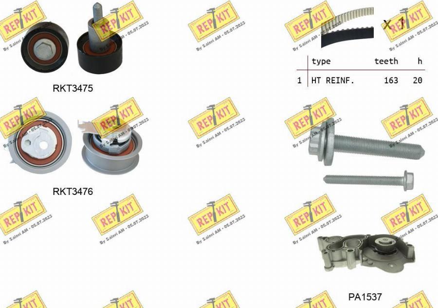 REPKIT RKTK1174PA - Ūdenssūknis + Zobsiksnas komplekts adetalas.lv