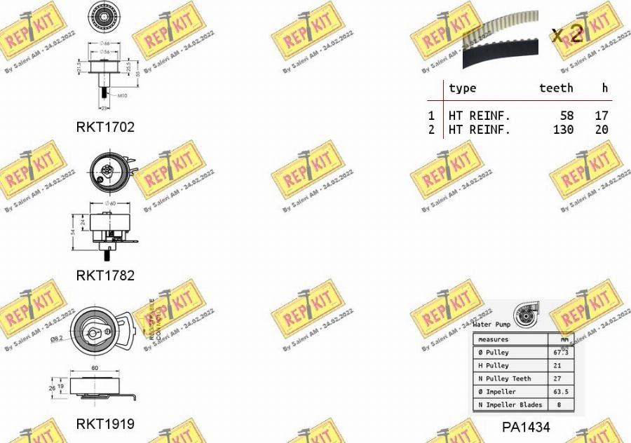 REPKIT RKTK1171PA - Ūdenssūknis + Zobsiksnas komplekts adetalas.lv