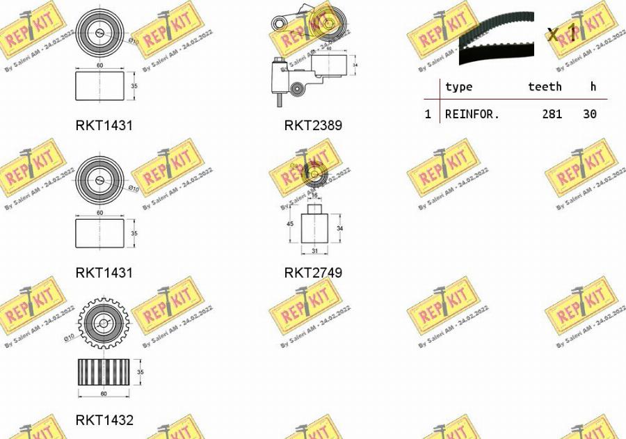 REPKIT RKTK1254 - Zobsiksnas komplekts adetalas.lv