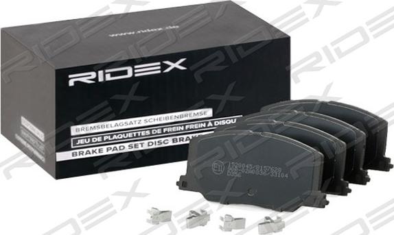 RIDEX 402B0720 - Bremžu uzliku kompl., Disku bremzes adetalas.lv