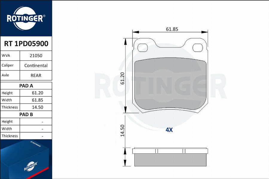 Rotinger RT 1PD05900 - Bremžu uzliku kompl., Disku bremzes adetalas.lv