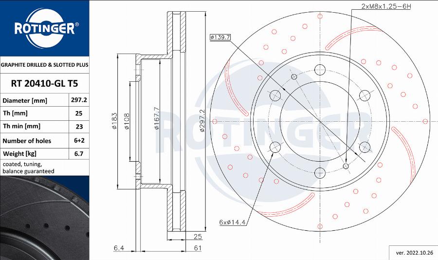 Rotinger RT 20410-GL T5 - Bremžu diski adetalas.lv