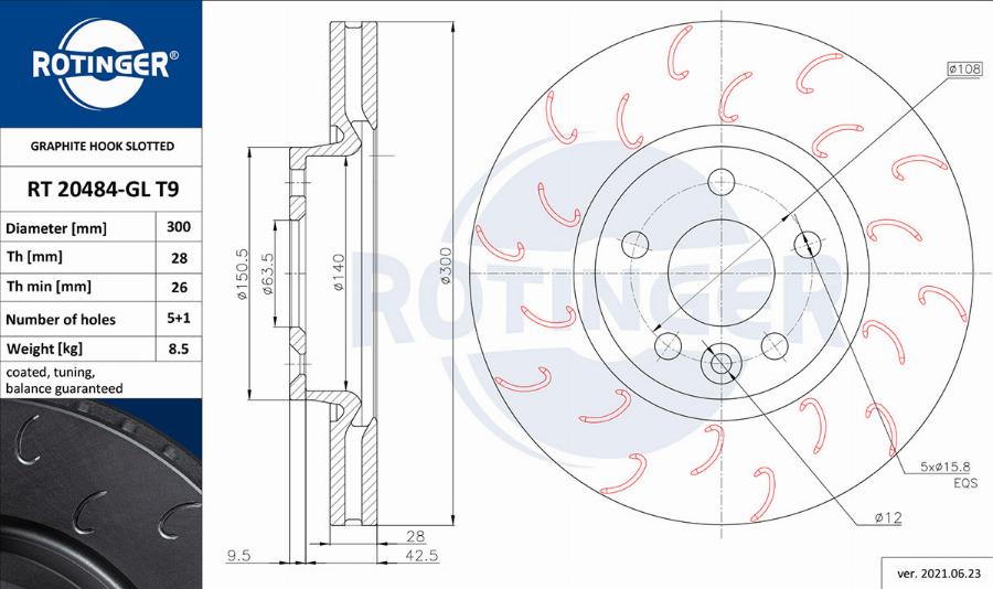 Rotinger RT 20484-GL T9 - Bremžu diski adetalas.lv