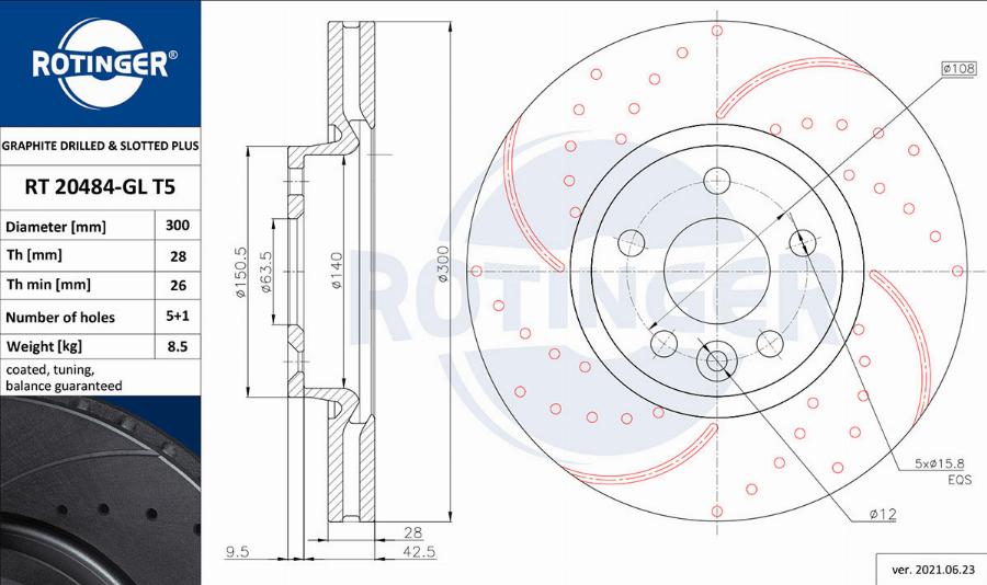 Rotinger RT 20484-GL T5 - Bremžu diski adetalas.lv