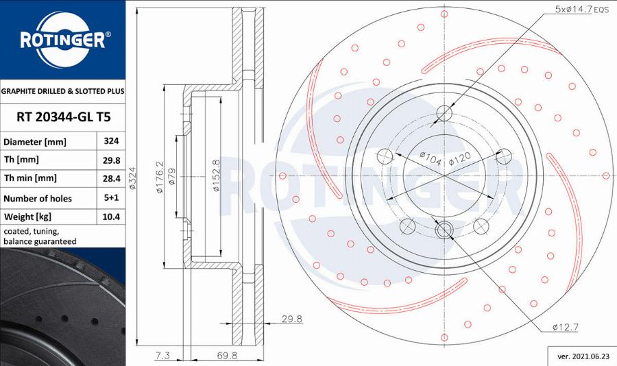 Rotinger RT 20344-GL T5 - Bremžu diski adetalas.lv