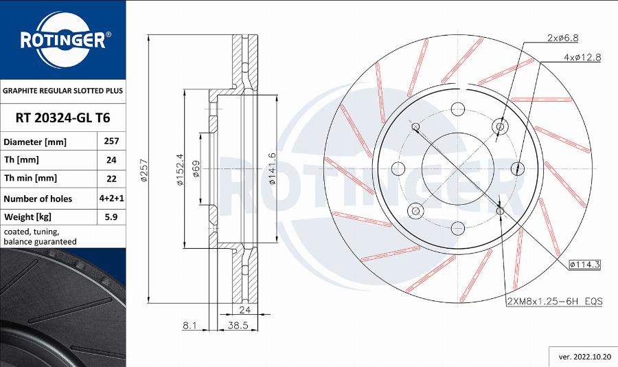 Rotinger RT 20324-GL T6 - Bremžu diski adetalas.lv