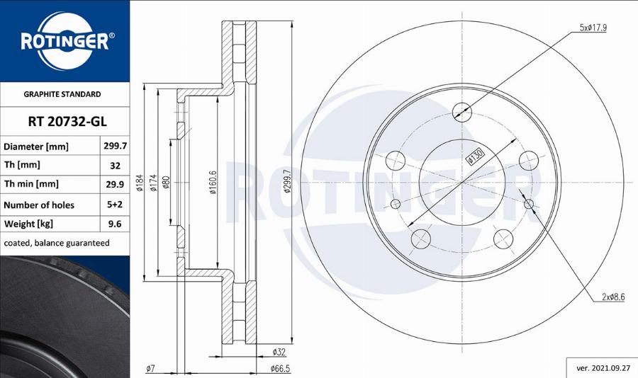 Rotinger RT 20732-GL - Bremžu diski adetalas.lv