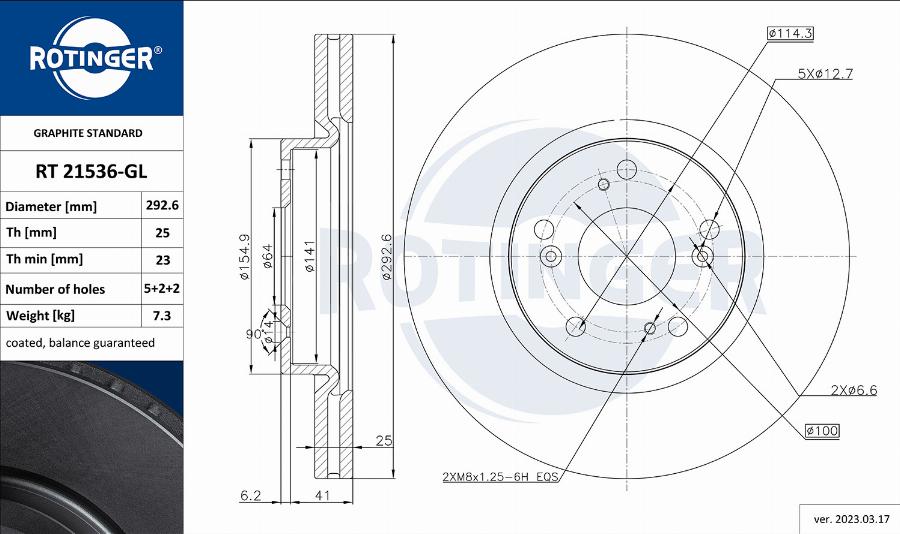 Rotinger RT 21536-GL - Bremžu diski adetalas.lv