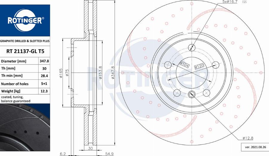 Rotinger RT 21137-GL T5 - Bremžu diski adetalas.lv