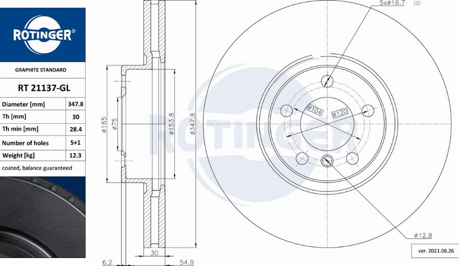 Rotinger RT 21137-GL - Bremžu diski adetalas.lv