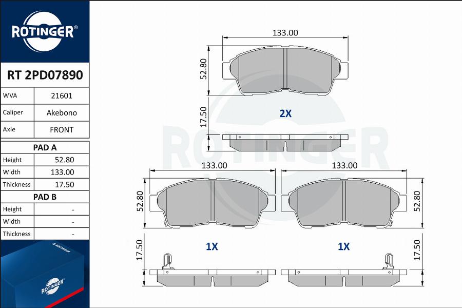 Rotinger RT 2PD07890 - Bremžu uzliku kompl., Disku bremzes adetalas.lv