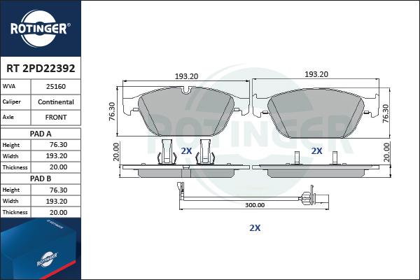 Rotinger RT 2PD22392 - Bremžu uzliku kompl., Disku bremzes adetalas.lv